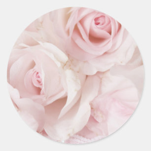 Vintage Pink Roses Elegant Bouquet Classic Round Sticker