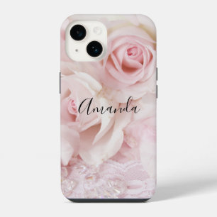 Vintage Pink Roses Elegant Bouquet iPhone 14 Case