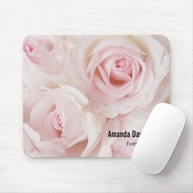 Vintage Pink Roses Elegant Bouquet Mouse Pad (With Mouse)