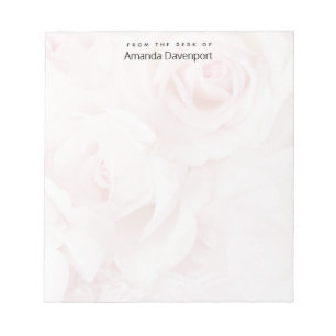  Vintage Pink Roses Elegant Bouquet Notepad