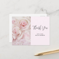 Vintage Pink Roses & Elegant Lace - Thank You