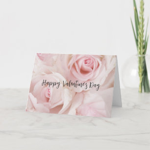 Vintage Pink Roses & Elegant Lace -Valentine's Day Card