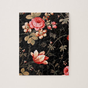 Vintage Pink Roses Jigsaw Puzzle