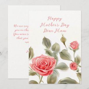 Vintage Pink Roses Mother's Day Card