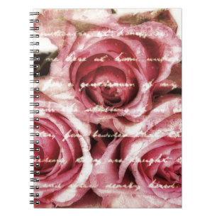 Vintage Pink Roses Notebook