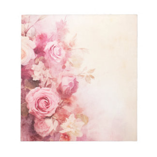 Vintage Pink Roses Notepad