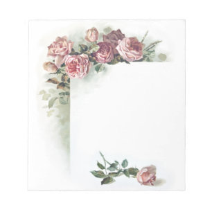 Vintage pink roses small notepad