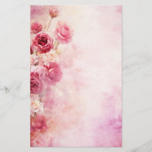 Vintage Pink Roses Stationery