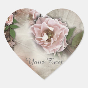 Vintage Pink Roses Wedding Gift Seal