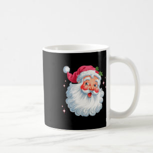 Vintage Pink Santa Christmas Santa Claus Face Xmas Coffee Mug