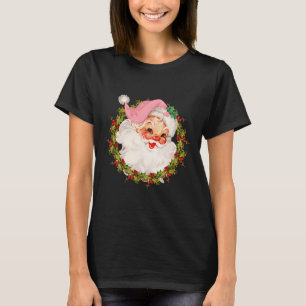 Vintage Pink Santa Claus Merry Christmas Pyjamas X T-Shirt