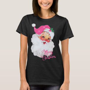 Vintage Pink Santa Claus Merry Christmas Pyjamas X T-Shirt