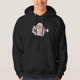Vintage Pink Santa Claus Pink Christmas 1 Hoodie