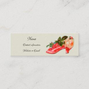 Vintage Pink Shoe Mini Business Card