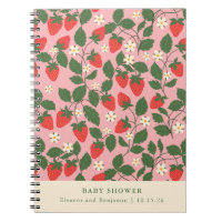 Vintage Pink Strawberry Custom Baby Shower Planner