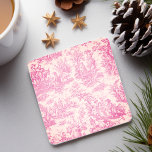 Vintage pink toile de jouy pattern stone coaster<br><div class="desc">Vintage pink toile de jouy printed Stone Coaster. This toile de jouy vintage Stone Coaster is inspired by the exquisite designs of french romantic countryside scenes. These sophisticated Toile prints are an all time rage at the moment, beautiful designs that bring natural beauty to any item. They combine both traditional...</div>