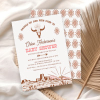 Vintage Pink Tribal Western Rodeo Baby Shower
