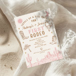 Vintage Pink Twins First Rodeo 1st Birthday  Invitation<br><div class="desc">Vintage Pink Twins First Rodeo 1st Birthday Invitation Sweet brown and pink twin girl's first rodeo birthday invitation featuring a pink desert landscape, cowgirl boots and hat, skull, moon and sun. This western saddle up and ride over first birthday invitation for twin girls is ideal for a southwest country or...</div>