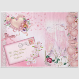 Vintage Pink Valentine Series Design 10 Tissue Paper