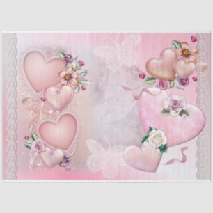 Vintage Pink Valentine Series Design 5 Tissue Paper