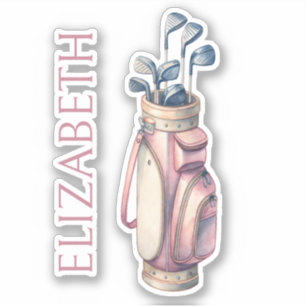 Vintage Pink Watercolor Golf Clubs Personalised