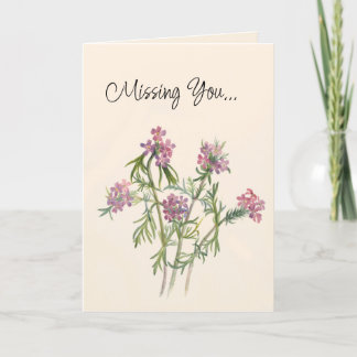 Vintage Pink Wildflowers Botanical Holiday Card