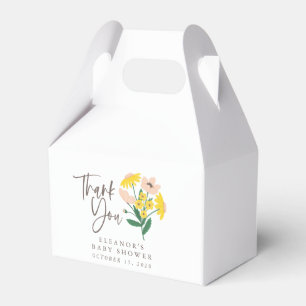 Vintage Pink Yellow Floral Custom Baby Thank You Favour Box