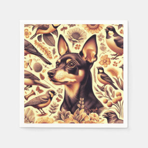 Vintage Pinscher Illustration Napkin