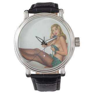 Vintage Pinup Girl Original Colouring 4 Watch