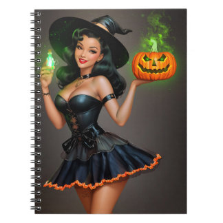 Vintage Pinup Halloween Notebook