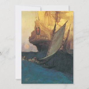 Vintage Pirate, Attack on a Galleon by Howard Pyle
