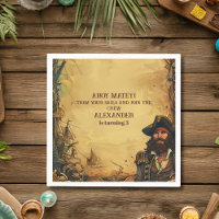 Vintage Pirate Birthday Party Ahoy Matey Old Map