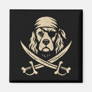 Vintage Pirate Cocker Spaniel Crossbones Halloween Magnet