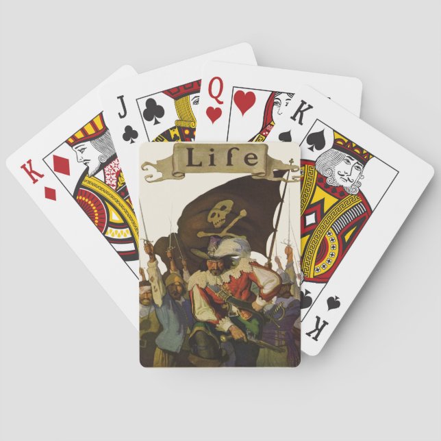 Vintage Pirate Life 1921 illustration Playing Cards (Back)