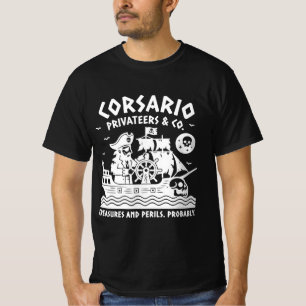 Vintage Pirate Linocut Shirt - Corsario Privateers