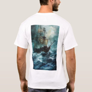 Vintage Pirate Ship Painting Nautical Art T-Shir T-Shirt