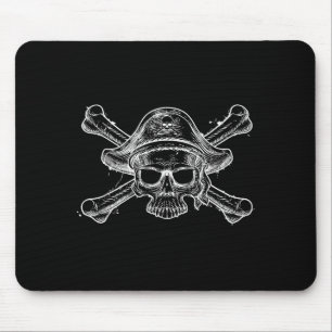 Vintage pirate skull and crossbone skeleton jolly mouse pad
