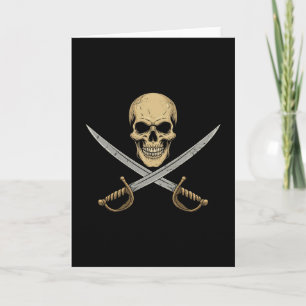 Vintage Pirate Skull Caribbean Cruise Halloween Sk Card