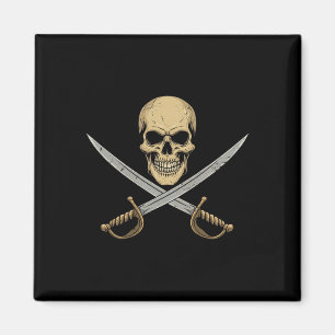 Vintage Pirate Skull Caribbean Cruise Halloween Sk Magnet