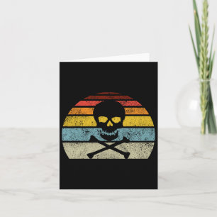 Vintage Pirate Skull Crossbones Flag Retro Style H Card