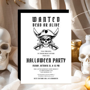 Vintage Pirate Skull Halloween Party  Invitation