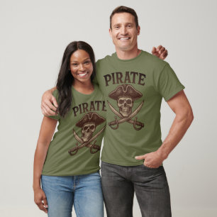 Vintage Pirate Skull with Crossed Cutlasses  T-Shirt