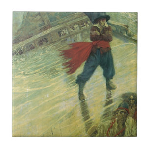 Vintage Pirate, The Flying Dutchman by Howard Pyle Ceramic Tile