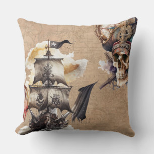 Vintage Pirate Theme Cushion