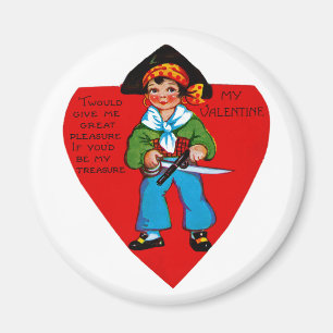 Vintage Pirate Valentine Magnet