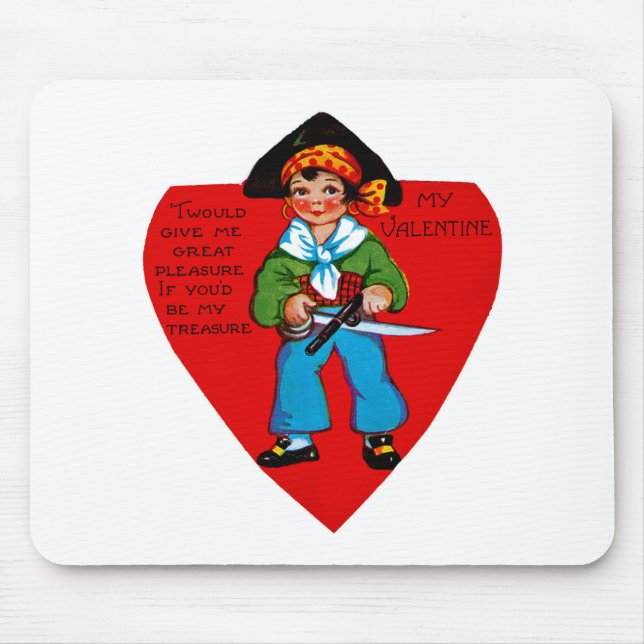 Vintage Pirate Valentine Mouse Pad (Front)