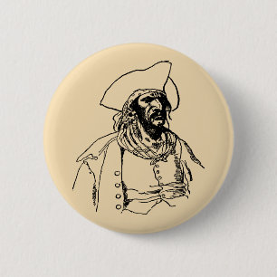 Vintage Pirates, a Buccaneer Sketch by Howard Pyle 6 Cm Round Badge