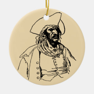 Vintage Pirates, a Buccaneer Sketch by Howard Pyle Ceramic Tree Decoration