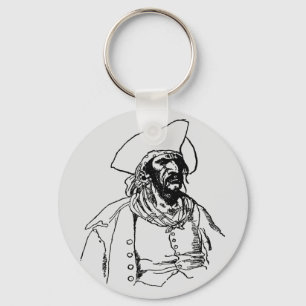 Vintage Pirates, a Buccaneer Sketch by Howard Pyle Key Ring