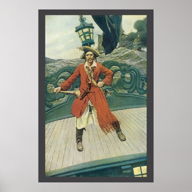 Vintage Pirates, Captain Keitt by Howard Pyle Poster (Front)
